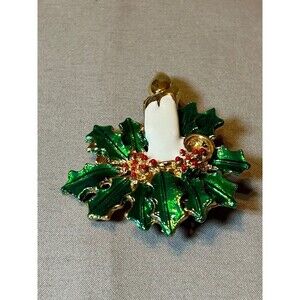 Vintage Christmas Candle Brooch